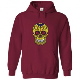 Colorful Sugar Skull Unisex Classic Kids and Adults Pullover Hoodie							 									 									